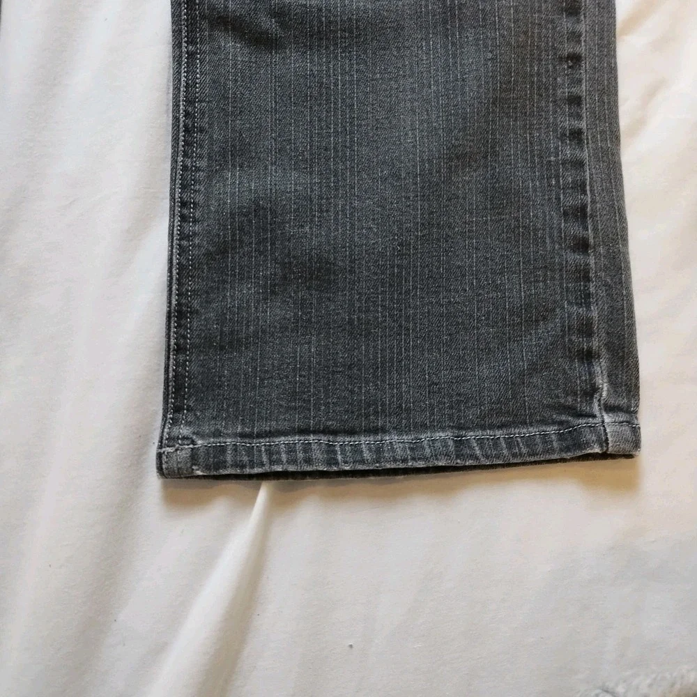 Madison Jeans Gray Stripe Women's Size 12 Denim (35x29.5) Retro 90s Straight Leg - Picture 14 of 16